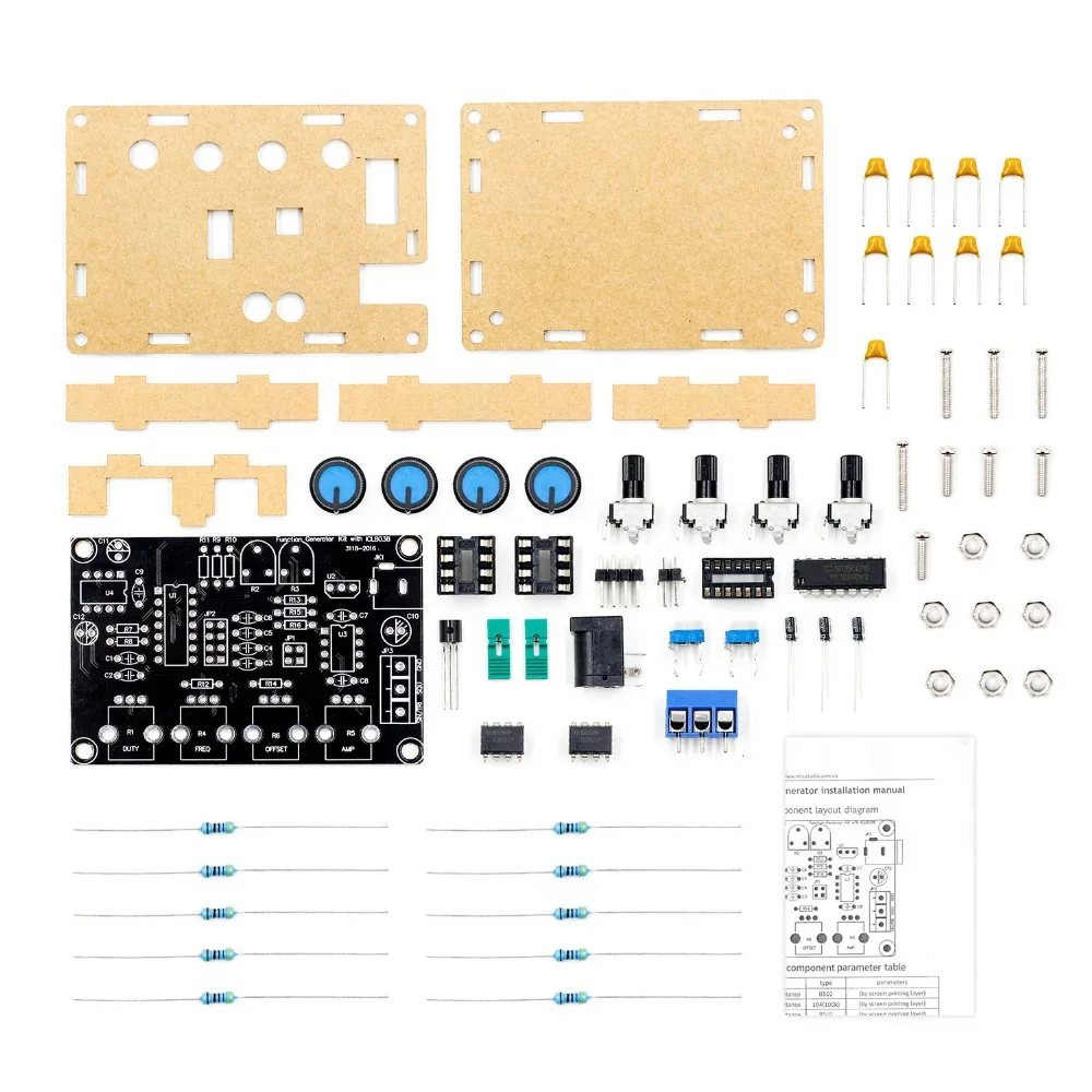 ICL8038 Multifunctional Signal Generator Diy Kit With Shell Output 5hz~400khz Adjustable Frequency Xr2206 Upgrade Version |