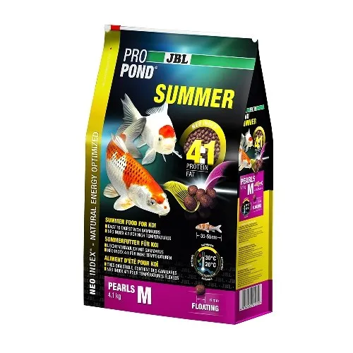 JBL ProPond Summer M - Осн летний корм д/кои 35-55 см плавающ гранулы 6 мм 4 1 кг/12л | Дом и сад