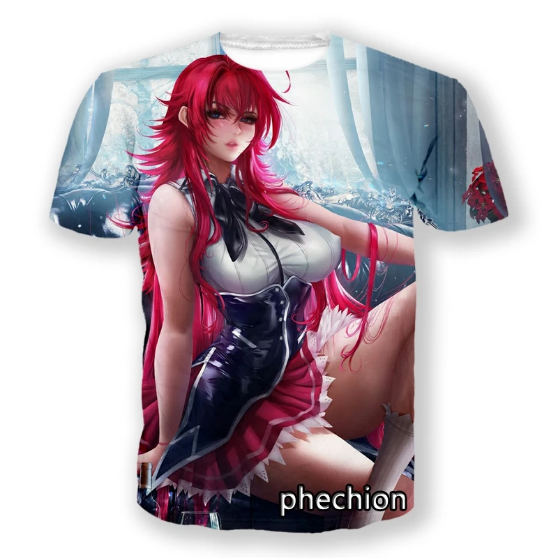 

Новые мужские/женские Мультяшные футболки phechion Rias Gremory с 3D принтом и коротким рукавом, модная футболка, спортивные летние топы в стиле хип-хо...