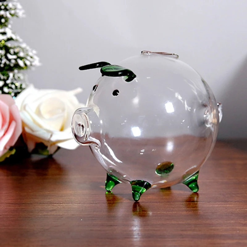 

Pig Piggy Bank Money Boxes Coin Saving Box Cute Transparent Glass Souvenir Birth, Coin Banks Money Saving Box for Children,Boys