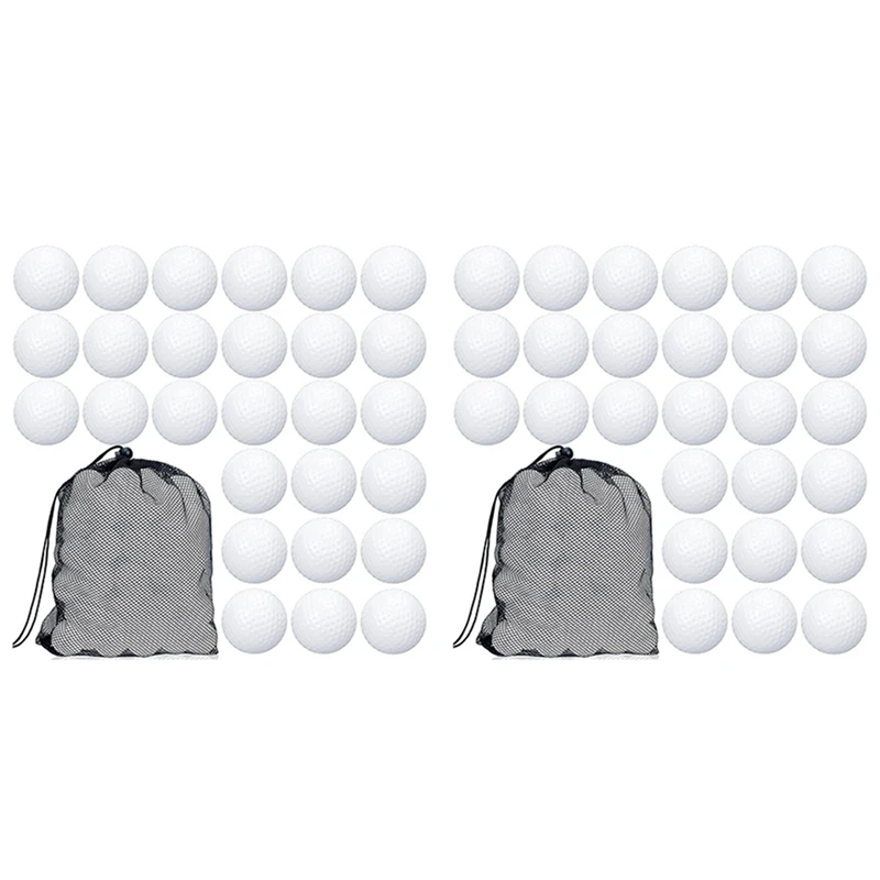 

NEW-200 Pcs Golf Practice Ball Hollow Golf Ball Training Golf Balls With Mesh Drawstring Storage Bags For Training