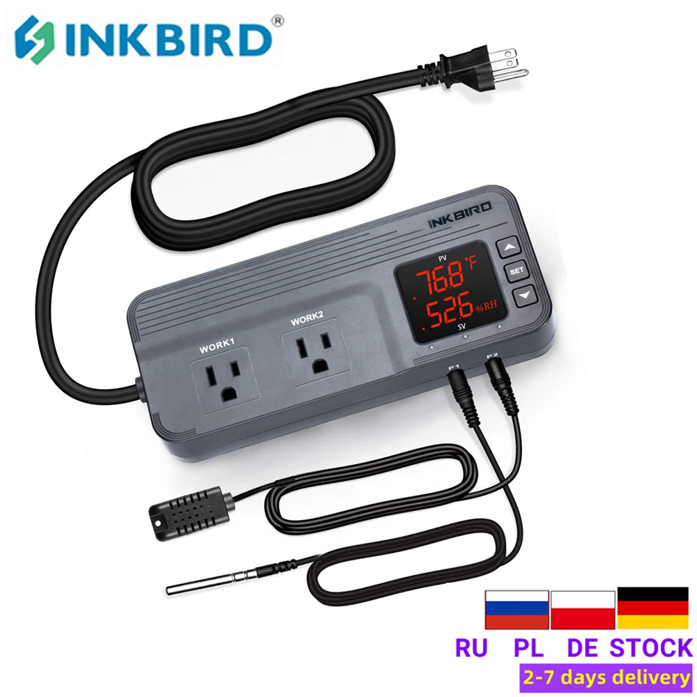 Inkbird ITC-608T Digital Indoor Convenient Temperature Sensor Humidity Meter Thermometer Hygrometer Gauge 12 Period Time Stage