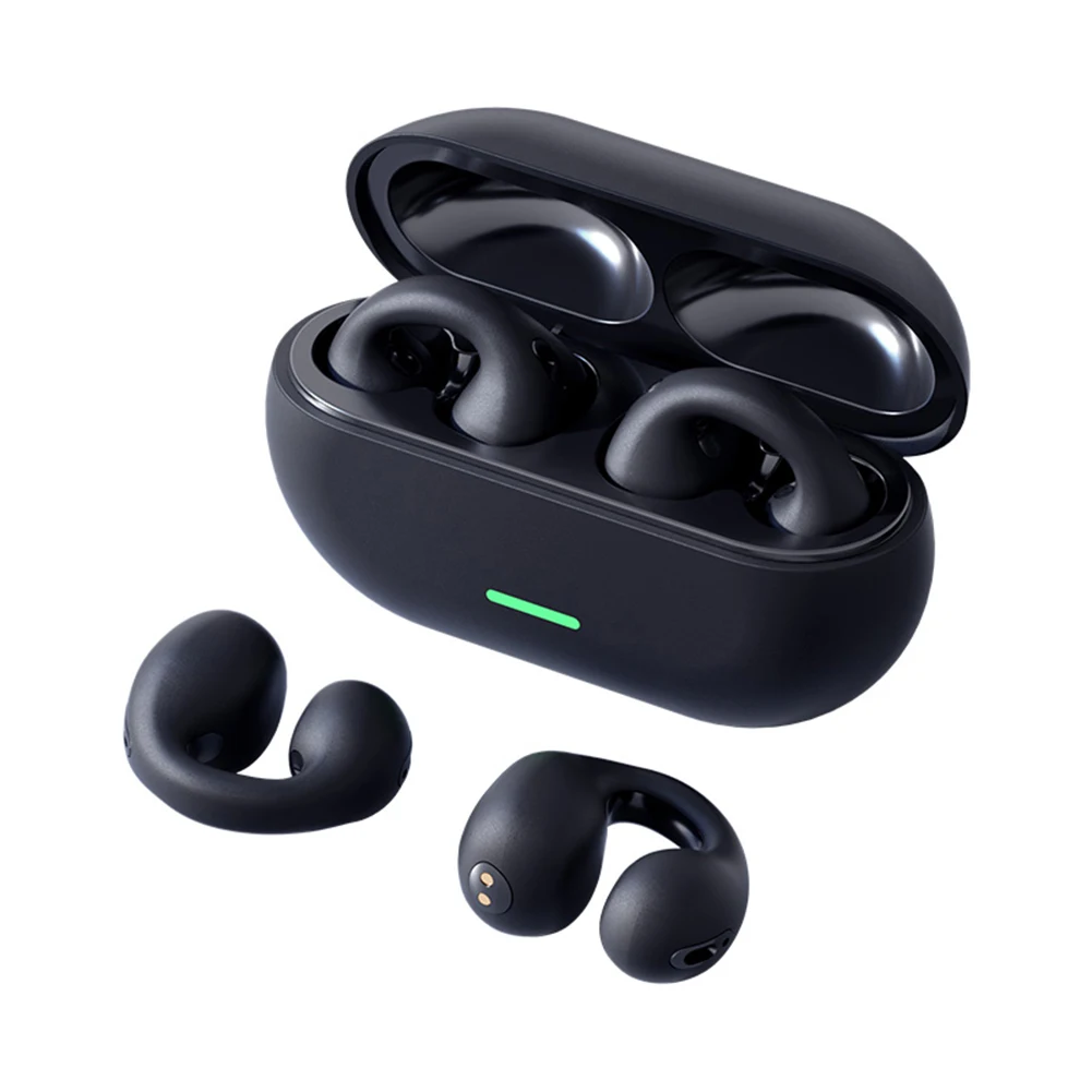

TWS T75 Wireless Earbuds Stereo Bass Sports Headset Ear-Clip Bluetooth Headphones Bone Conduction Earphone with Mic For Phones