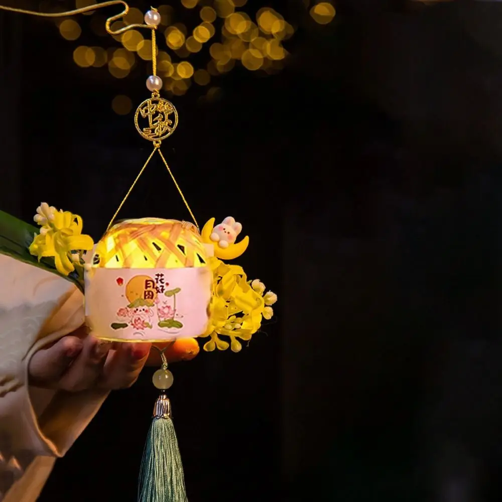 Бамбуковый миди-осенний фонарь в старинном стиле бамбуковый Светящийся Ручной