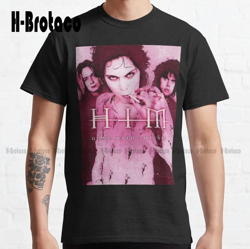 Him Band Ville Valo Heartagram Gone With The Sin Cover  Classic T-Shirt Short Sleeve Shirts For Men Fashion Tshirt Summer  Retro