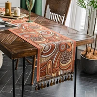 new table runner luxury american retro national stykle with tassel flag coffee dinning kitchen table runners party home decor