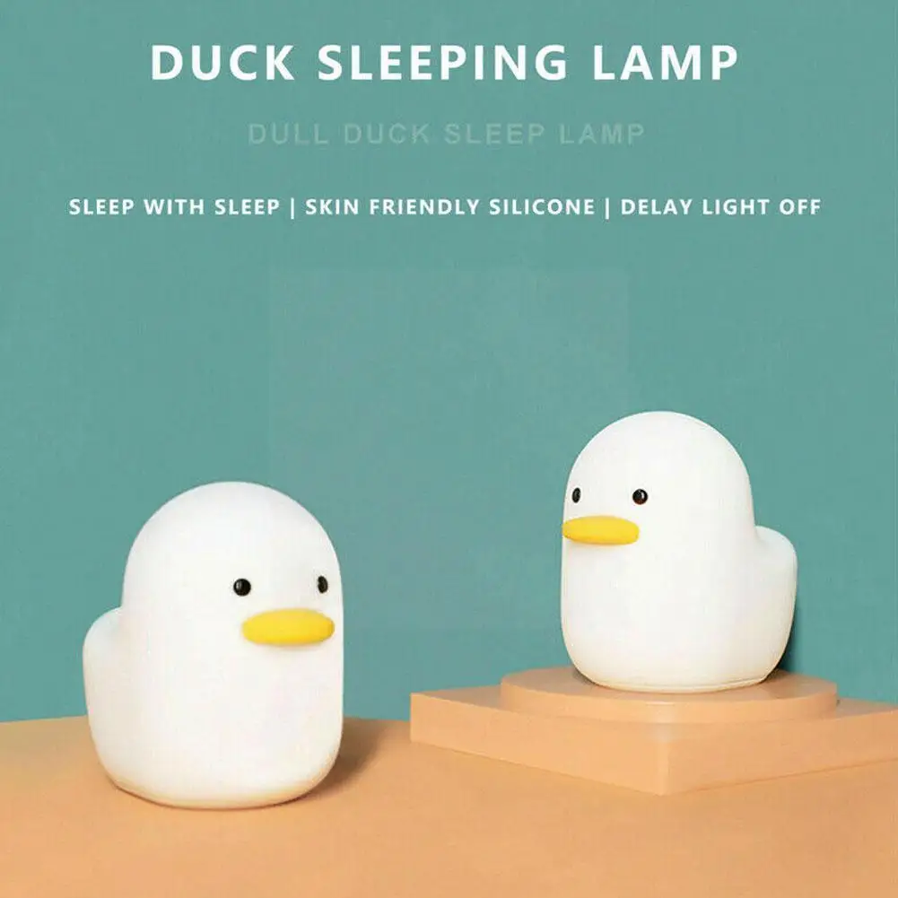 

Cute Animal Duck LED Night Lamp Nordic Cute Lovely Cartoon Decor Sensor Home Night Light Silicone Fixture Kid Baby Soft E4A3
