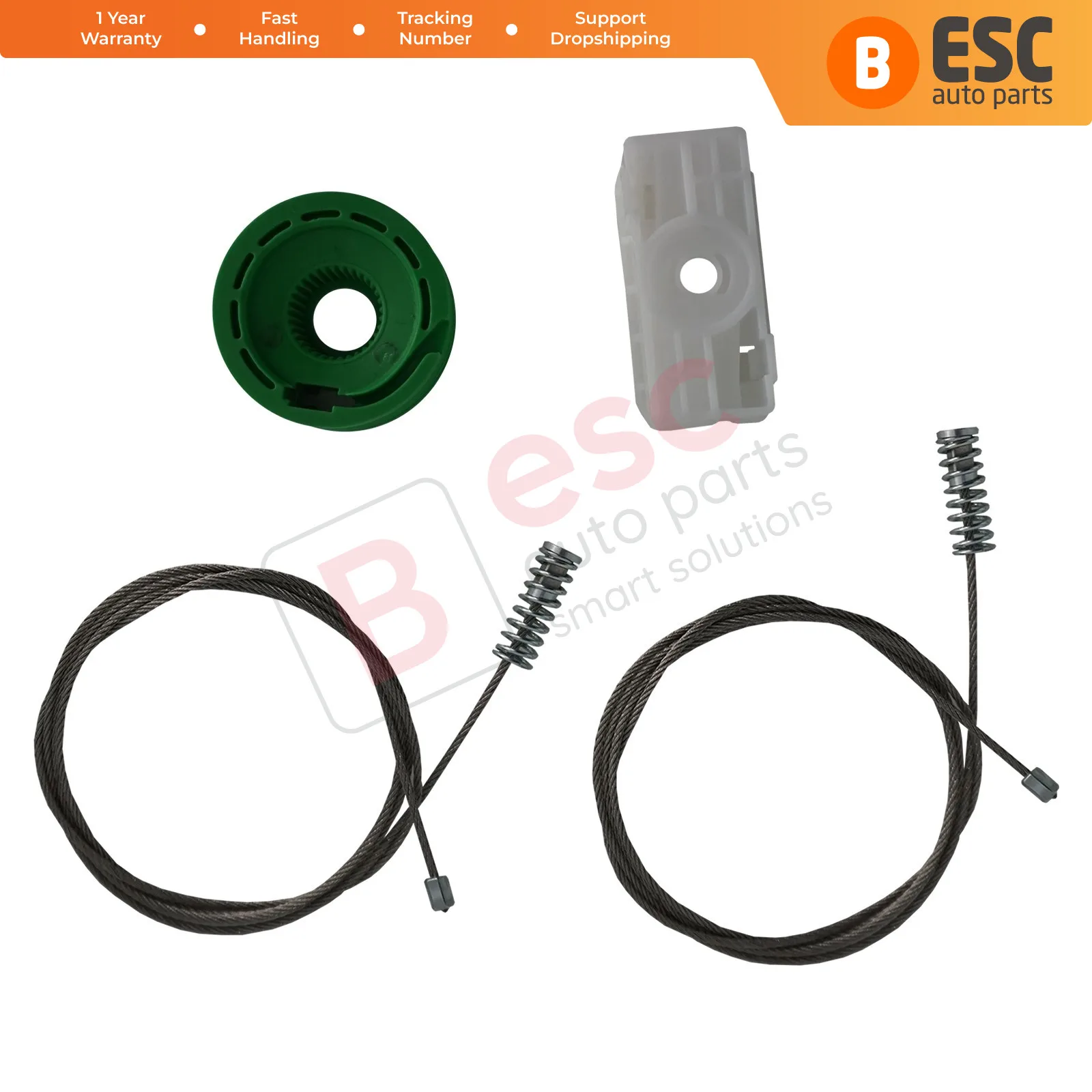 

ESC Auto Parts EWR5316 Window Regulator Repair Set Rear 8G0839729A, 8G0839730A for Audi 80 B4 CC 3-Door Ship From Turkey