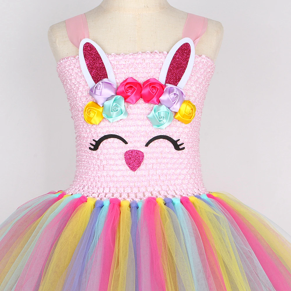 Детские радужные костюмы кролика для девочек на Хэллоуин пасхальные праздничные