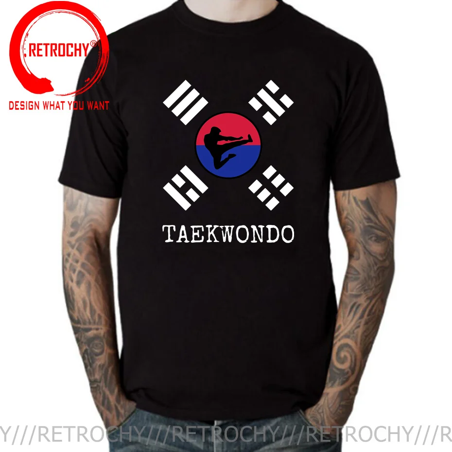 

Korean Martial Arts Kickboxing Karate Taekwondo T-shirt Kung Fu Taekwondoin tshirt Tae Kwon Do T Shirt men MMA Fighting Tops Tee