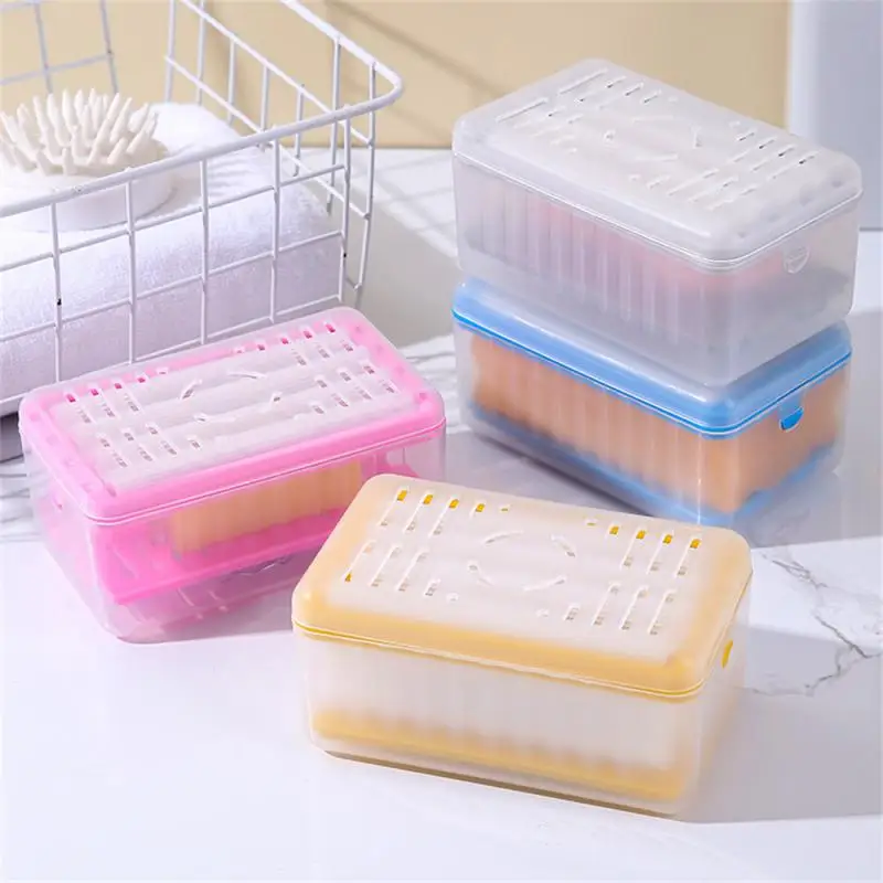 

Multifunctional Frother Soap Box Hand-free Sparkling Soap Boxes Built-in Spring Drain Ventilate Portable Soap Box