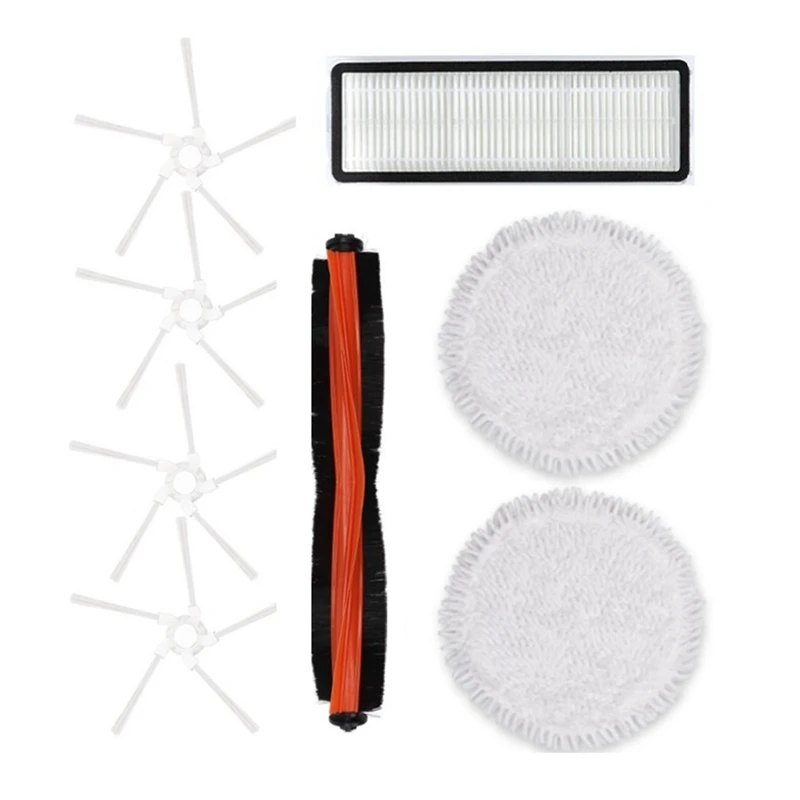 

8Pcs Accessories For Xiaomi Mijia Pro STYTJ06ZHM Self-Cleaning Robot Vacuum Cleaner Main Side Brush Mop Cloth Filter