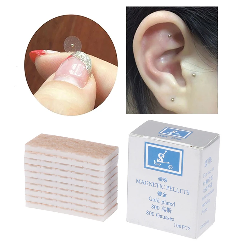 

100Pcs/box Multi-Condition Ear Seed Acupressure Kit Disposable Press Needle Ear Seeds Acupuncture Vaccaria Plaster Bean Massagee