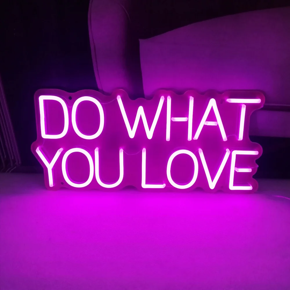 Do What You Love LED Neon Lights Room Decor Letter Sign for Holiday Party Salons Office Wall Aesthetic Lamp Decorative Neon Sign