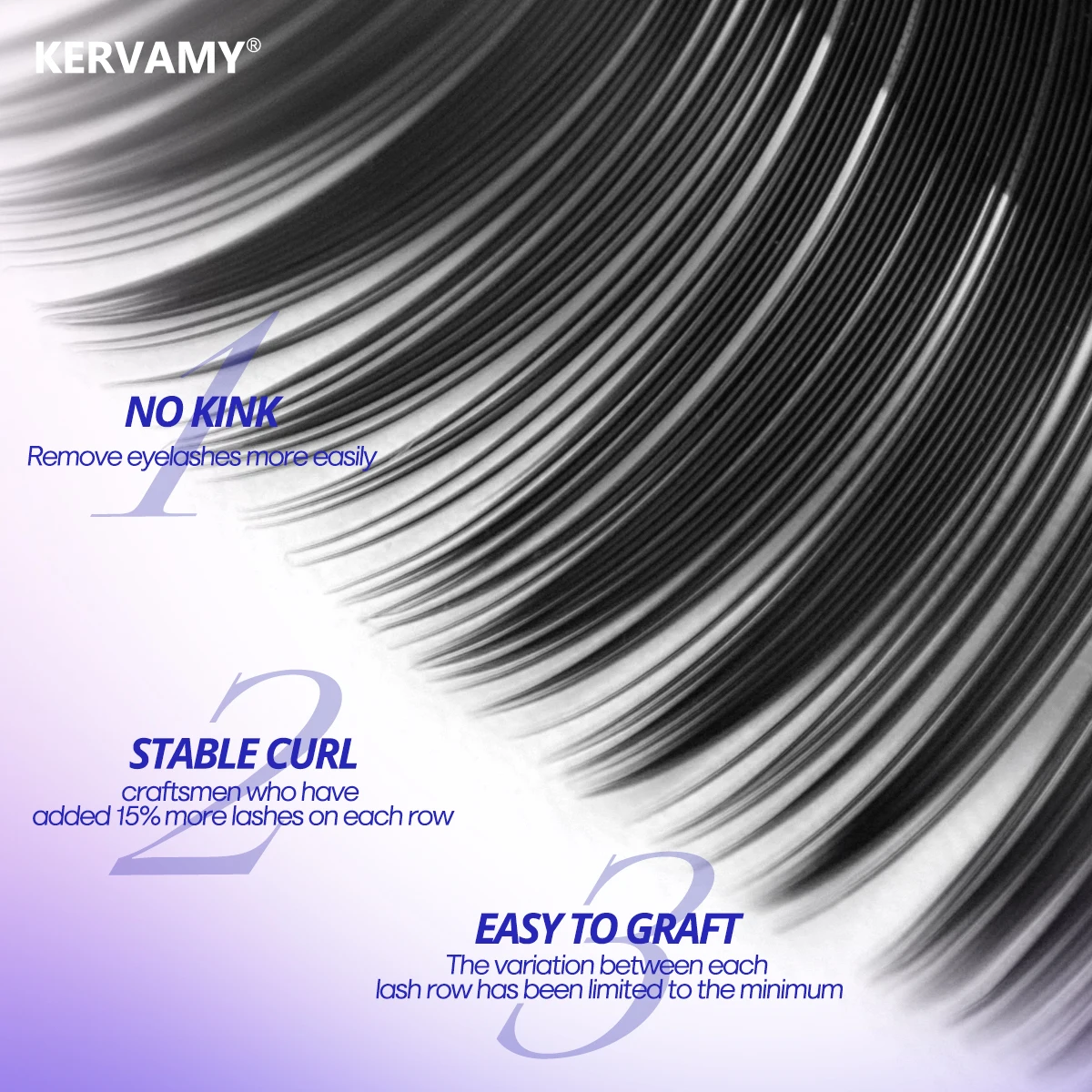 Ресницы для наращивания KERVAMY индивидуальные ресницы Премиум шелк объем и