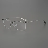 pure titanium business eyewear half frame glasses men eyeglasses square 6 8g ultra light myopia big face rim prescription lenses