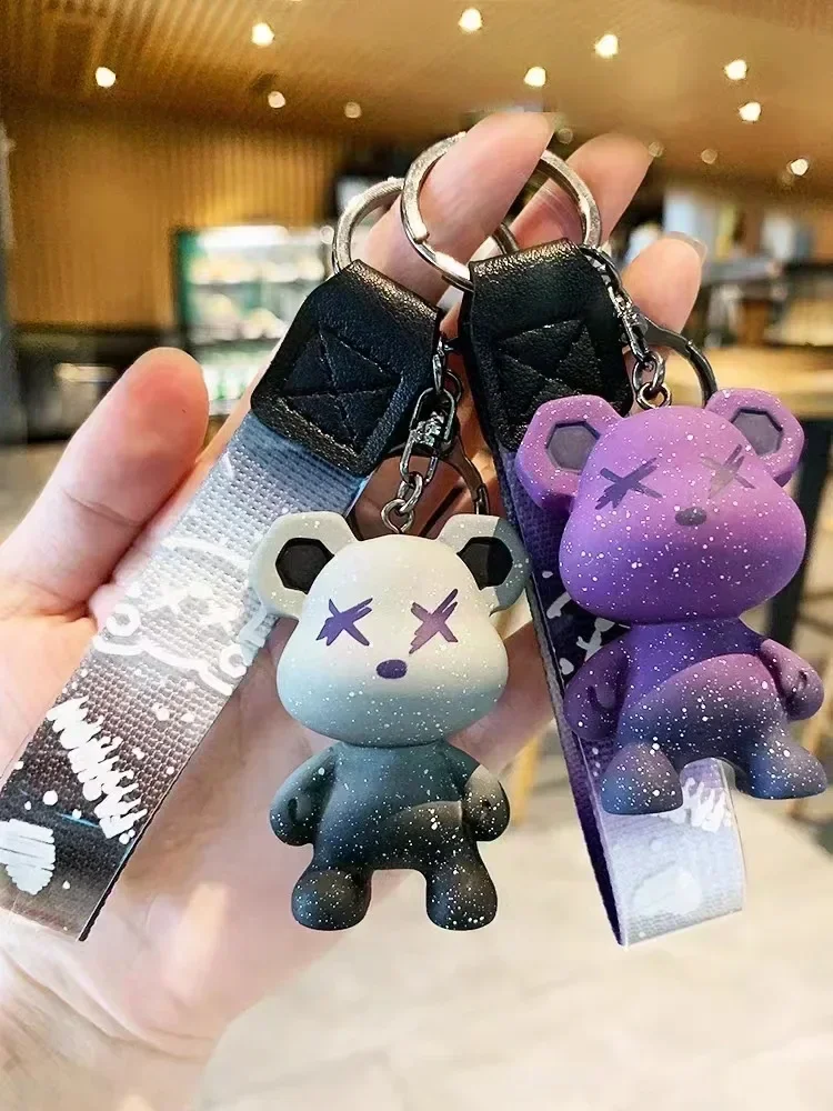 Милый цветной брелок в форме медведя для автомобиля школьная сумка и пара милых