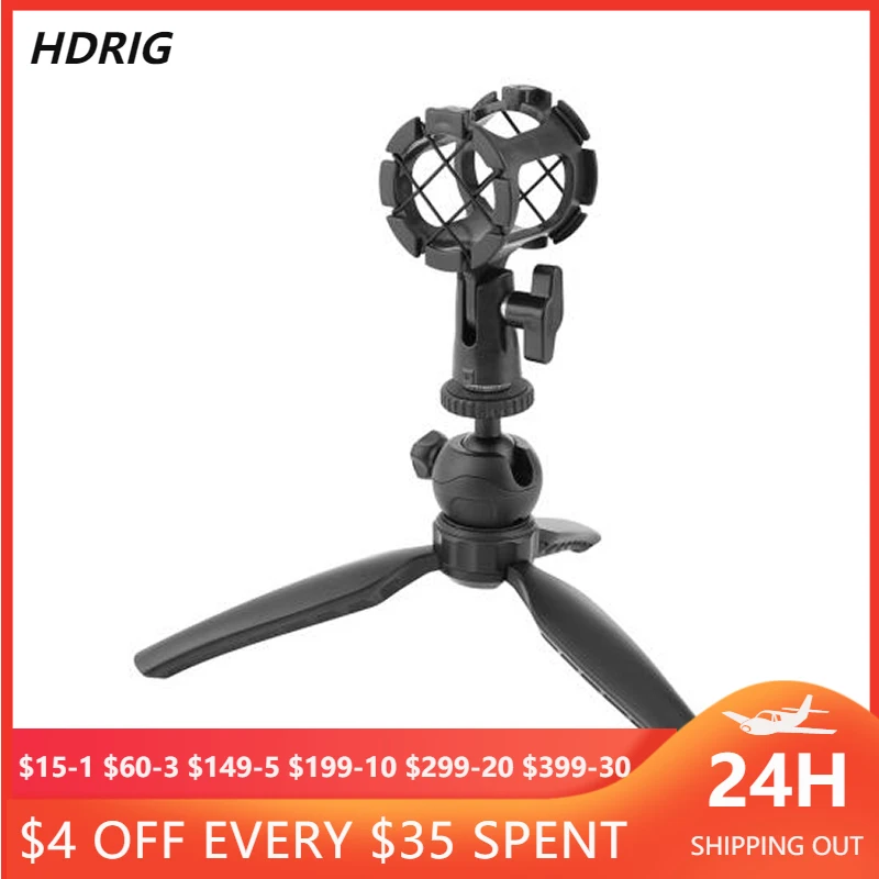 

HDRiG Mini Tripod Wuth Microphone Stand Bracket Portable Lightweight Table Tripod Stand For Video Recording Live Broadcast