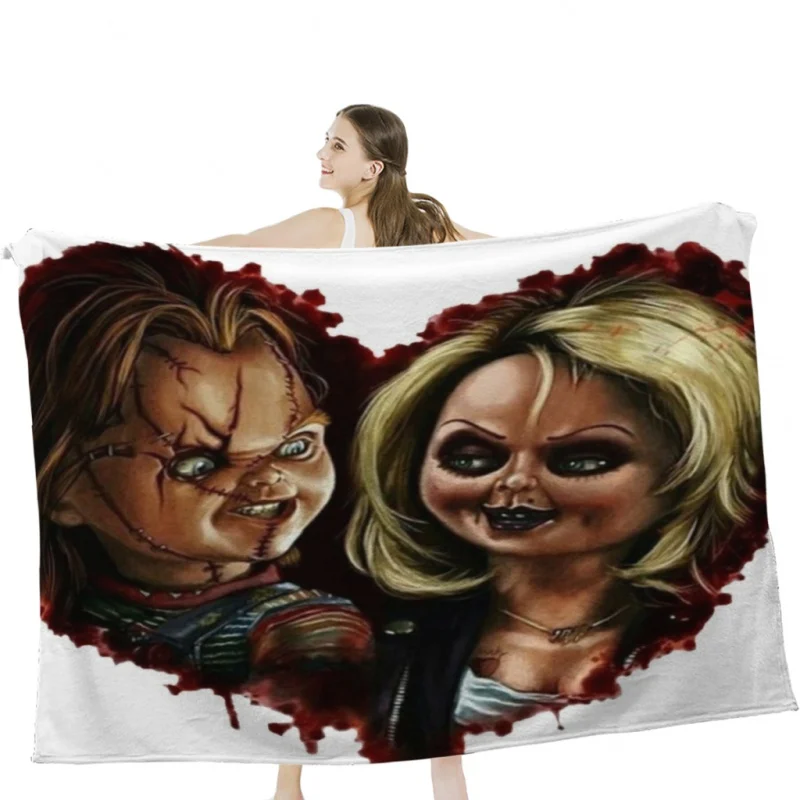 

Chucky And Tiffany Love Throw Blanket Soft Velvet Blanket Travel Bedding Blanket