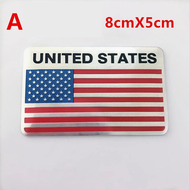 

Automobile Motorcycle Exterior Accessories Great Country United States of America USA National Flag Aluminum Alloy Car Stickers