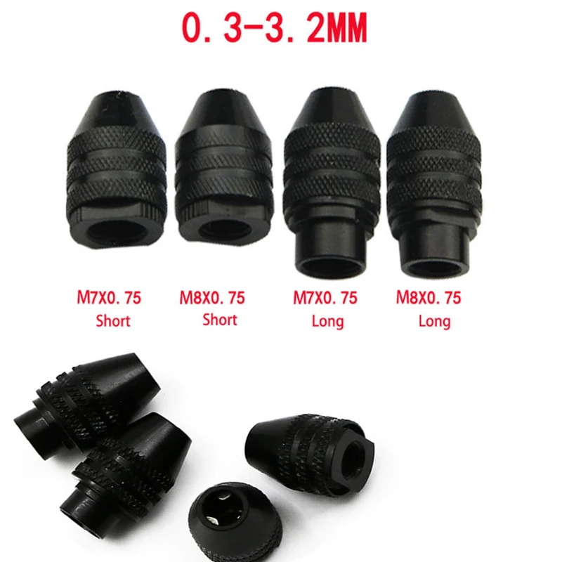 Universal Multi Drill Chuck Keyless For Dremel Rotary Tools 4 Size 0.3-3.2mm Mini Drill Bit Chucks Adapter Engraver Accessories