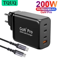 200W Wall Charger GaN Tech 100W USB-C PD3 0 PPS and 60W USB-A QC4 0  Fast Charging For MacBook Lenovo Samsung S20 Note 10  Phone