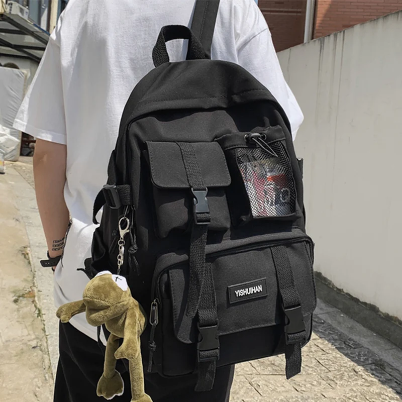 

Backpack Men's Simple Large Capacity Backpack Women's Leisure Junior High School Students High School Students Schoolbag