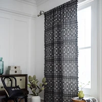 boho print geometry curtain nordic parlour decoration bay window curtains black with tassels home bedroom curtain kitchen drapes