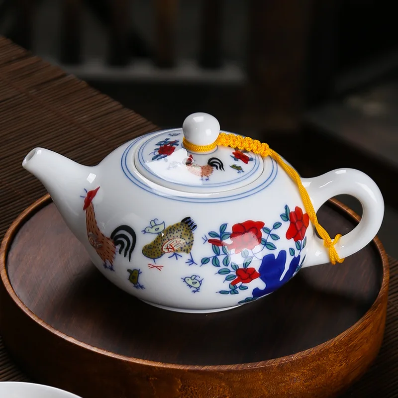 Retro Chinese Kung Fu Ceramic Teapot Imitating Ming Dynasty Tea Pot Puer Tea Cup Set Water Kettle Samovar Gaiwan Yixing Teapots