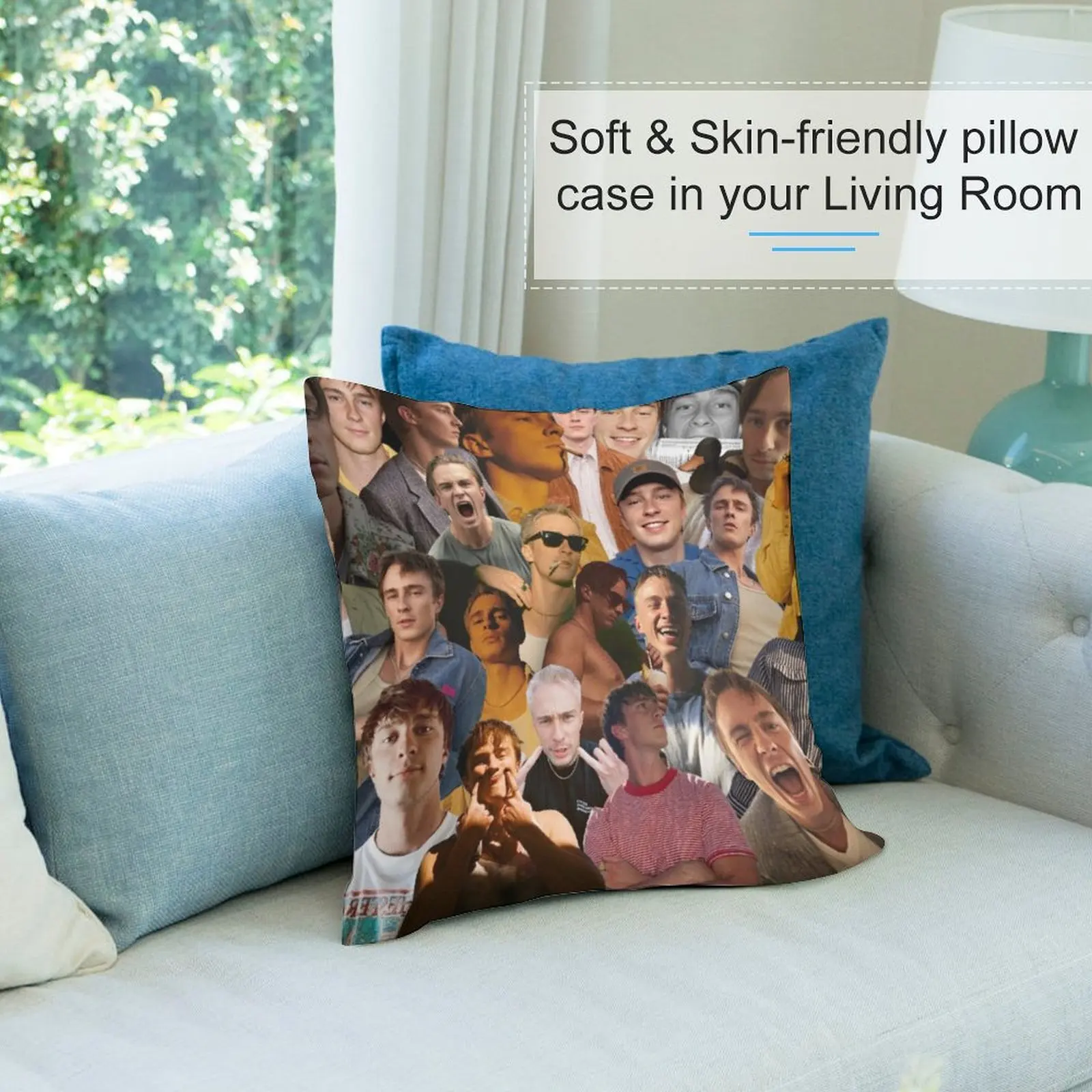 Декоративная подушка с коллажем для дивана