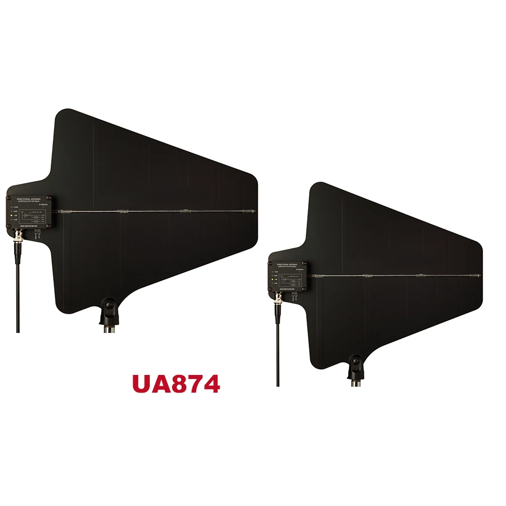

PaulkitsonUA874 2PCS Active Directional Antenna & Splitter System Kit UHF450-950MHZ Antena Integrated Amp For Wireless Mic