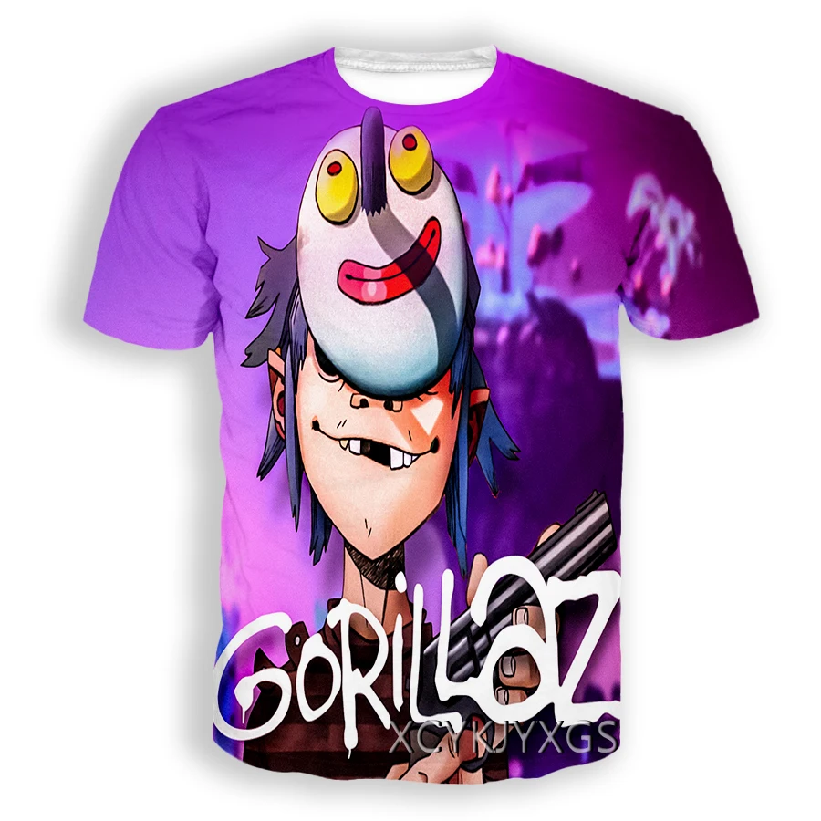 Phechion Новая модная Мужская/женская футболка с 3D принтом Gorillaz одежда в стиле