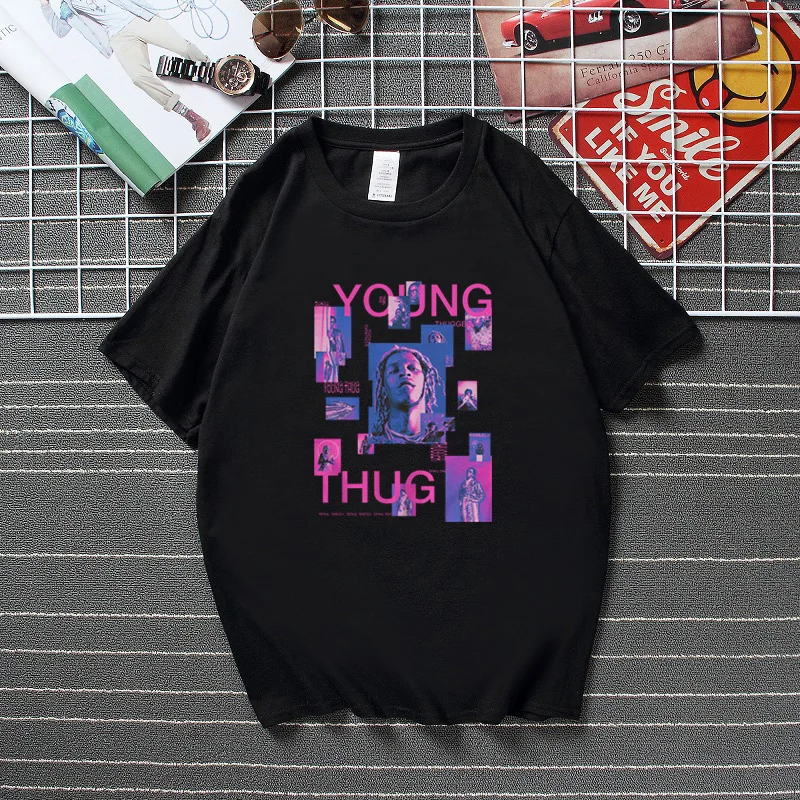

Cool High Street Men Clothing Young Thug Graphic T Shirts Vintage Hip Hop T-shirts For Women Men Casual Cotton Tshirt Top Tees