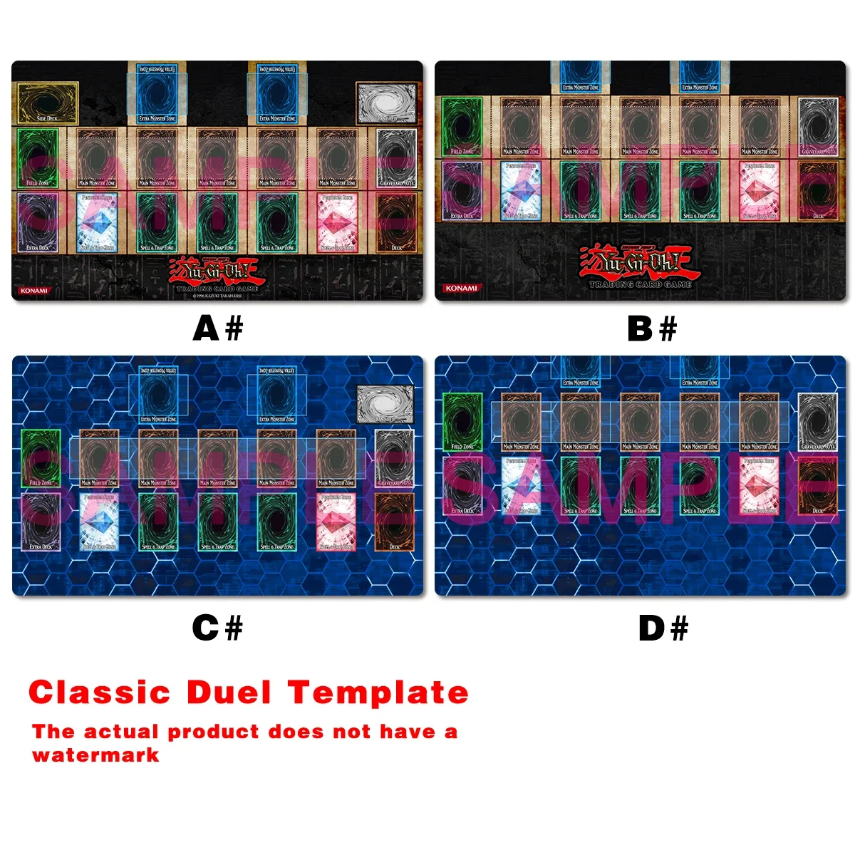 Фото YuGiOh Классический коврик для настольной игры Duel Template TCG CCG Playmat Торговый коврик для карточных игр Резиновый коврик для мыши Игровой коврик Бесплатная сумка 60x35 см №1