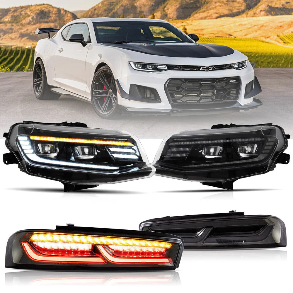 

Car Accessories For Chevrolet Camaro LT SS RS ZL LS 2016-2018 LED Headlights + Tail Lights DRL Signal Plug And Play