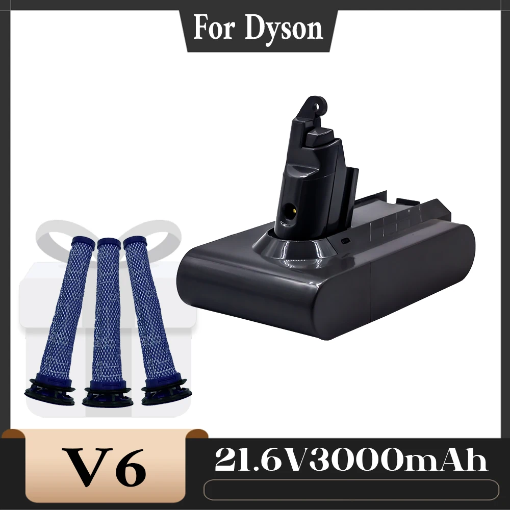 

Vacuum Cleaner Battery for Dyson V6 Series DC58 DC59 DC61 DC62 DC74 SV09 SV07 SV06 SV04 SV03 6.0Ah Rechargeable Bateria