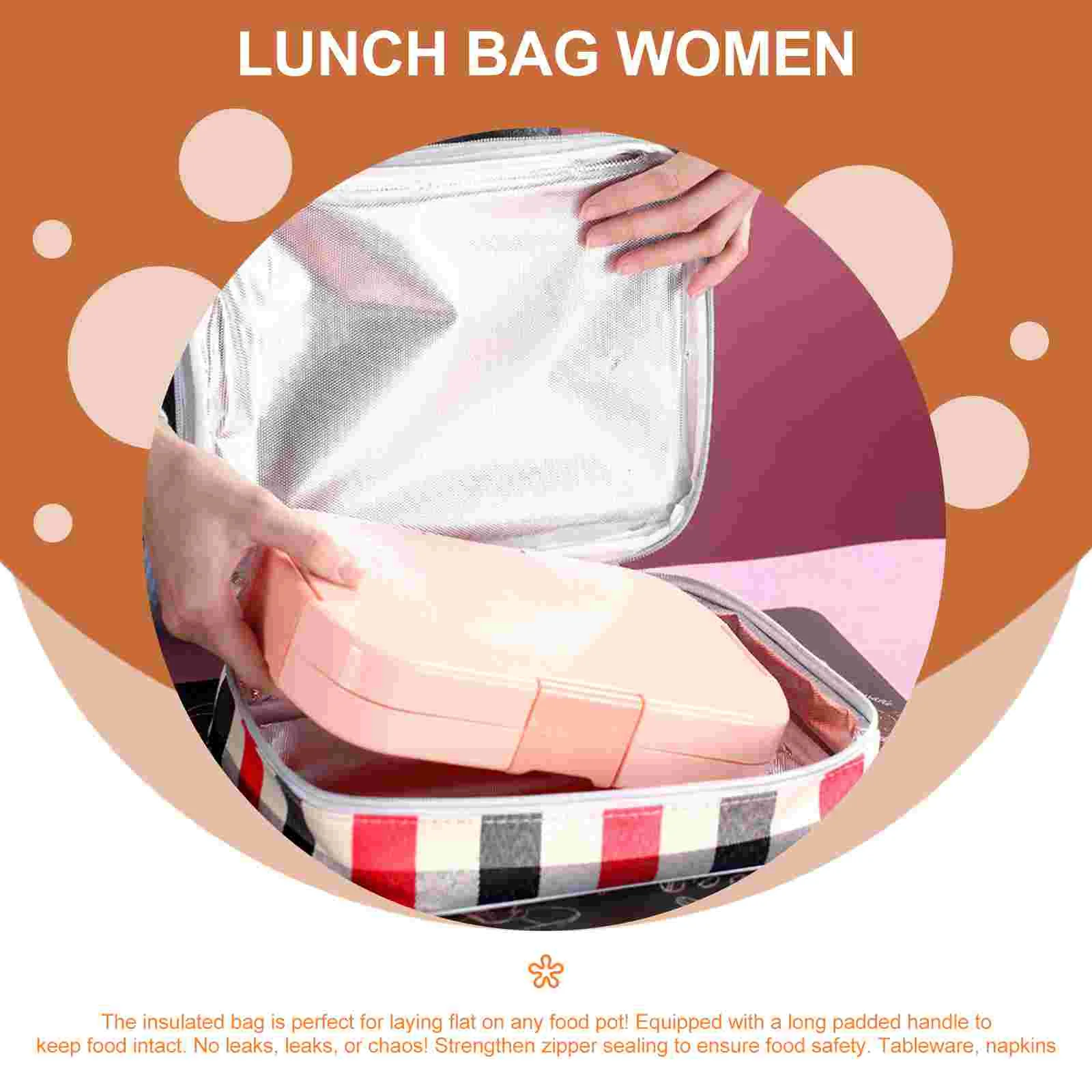 Square Lunch Bag Women Small Camping Thermal Insulation Bags Work Insulated Bento Boxes Adults Oxford Cloth Womens images - 6