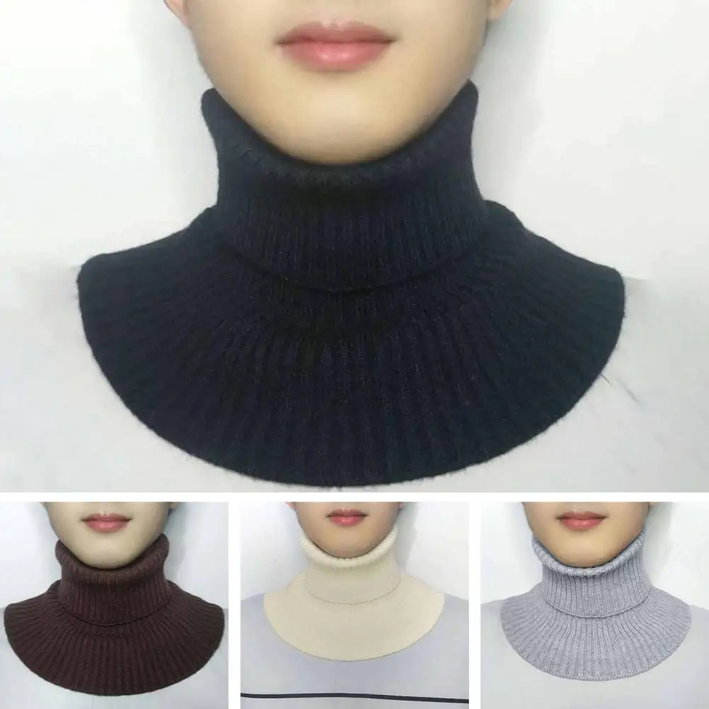 

Stretchy Scarf Versatile Men's Knitted Scarf Cold-proof Neck Cover for Winter Autumn All-match Solid Color Elastic Warm Trendy