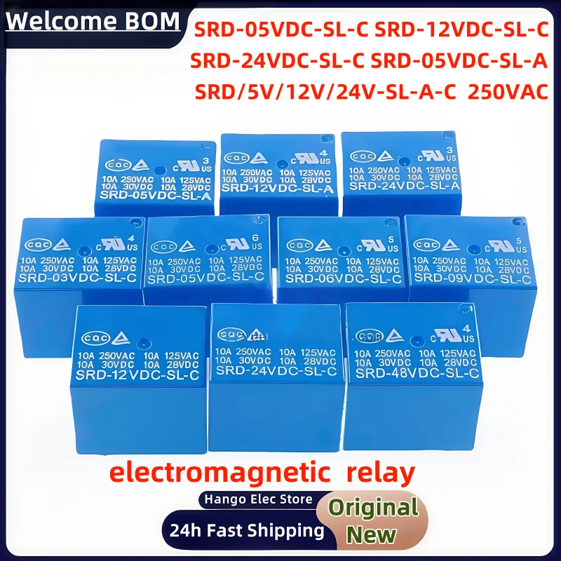 Фото Реле SRD-05VVDC -SL-A 9V 12V 24V 48VVDC -SL-C 10A 4/5 pin №1