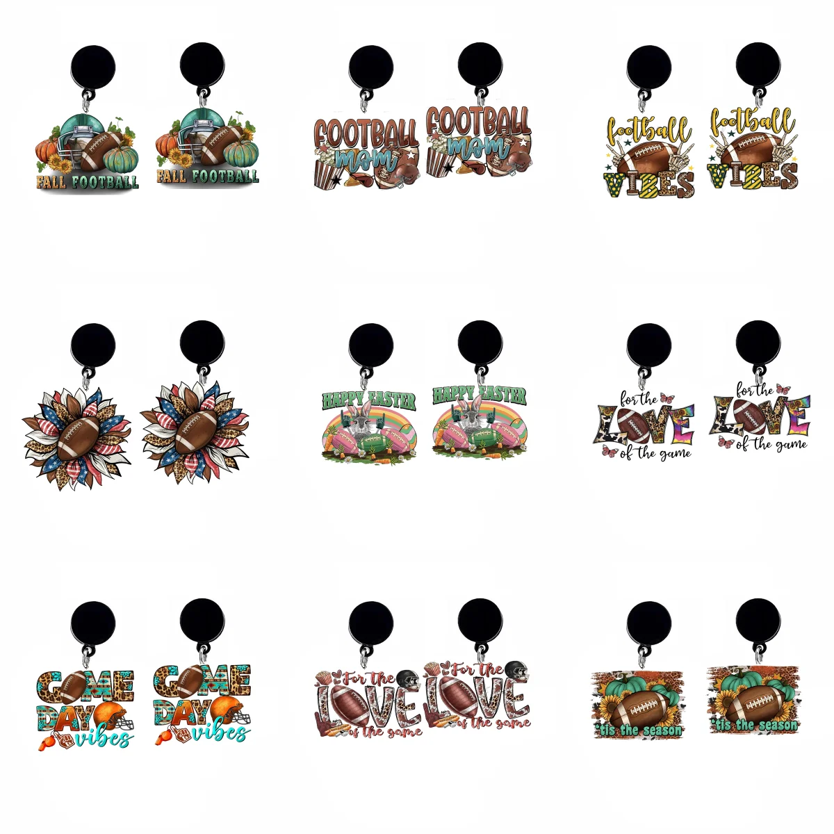 

2023 Football Charms Acrylic Earring Epoxy Love For The Game Football Earrings Ear Jewelry Party Gift Pendientes Mujer серьги