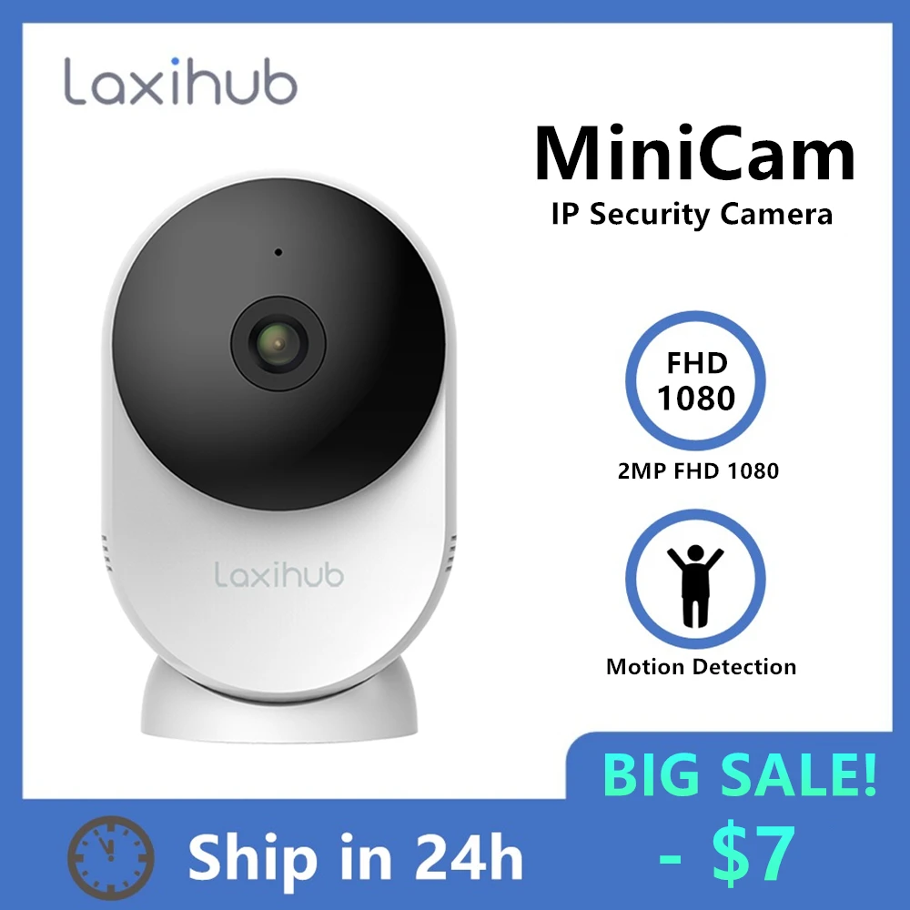 Laxihub 1080P Minicam Camera 2.4G Wifi Indoor Video IP Camera AI Home Security System Mini Cameras Baby Monitor Webcam
