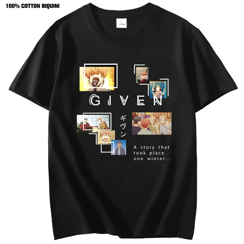 

Fashion Anime Given T Shirt Men Short Sleeve Cotton Tshirt Casual Japanese Manga T-shirt Mafuyu Ritsuka Uenoyama Tee Top Clothes
