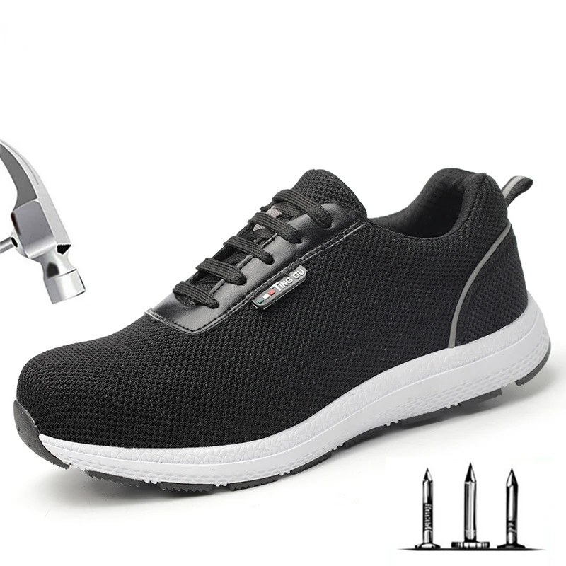 

Men's Lightweight Steel Toe Cap Safety Work Boots Summer Breathable Casual Sneaker Prevent Piercing Protective Boots