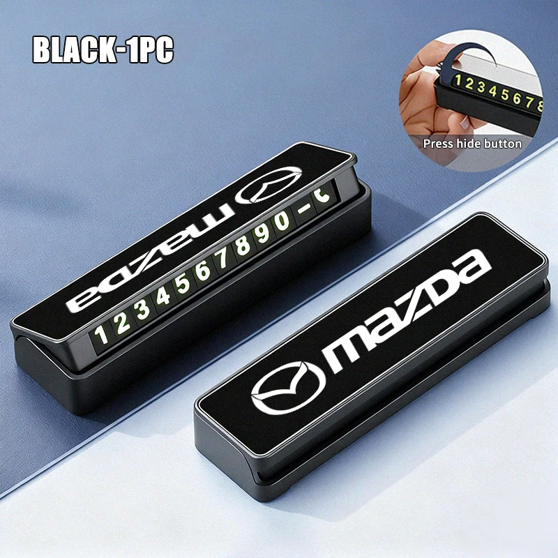 

Автомобильная металлическая временная парковочная карта с номером телефона, автоаксессуары для Mazda 6 3 5 2 CX5 CX7 323 CX9 MX3 Demio Axela Atenza