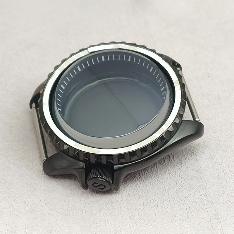 42mm Black SKX007 Watch Cases Fit Seiko NH35 NH36 7S26 4R36 Movement Dome Sapphire Crystal Glass Bezel Insert Watch Repair Parts