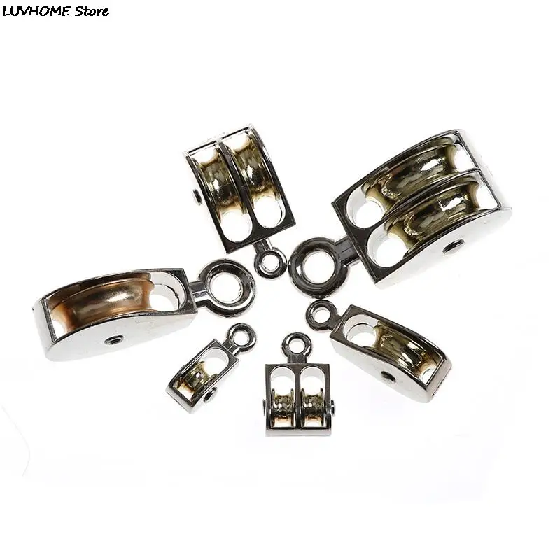 

1PC DIY Metal Sheave Zinc Alloy Fixed Pulley Crown Block And Tackle Lifting Wheel Mini Single/Double Pulley 36/52/75mm