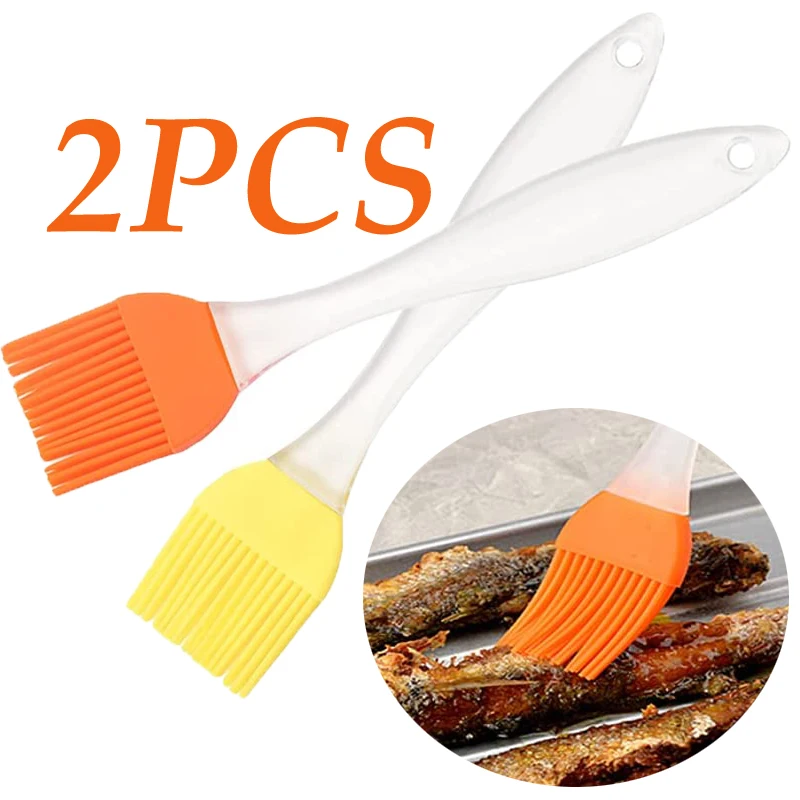 

2PCS Silicone Basting Brushes Heat Resistant Baking Barbecue Brushes Cooking Tool Detachable Kitchen Seasoning Brushes Tools