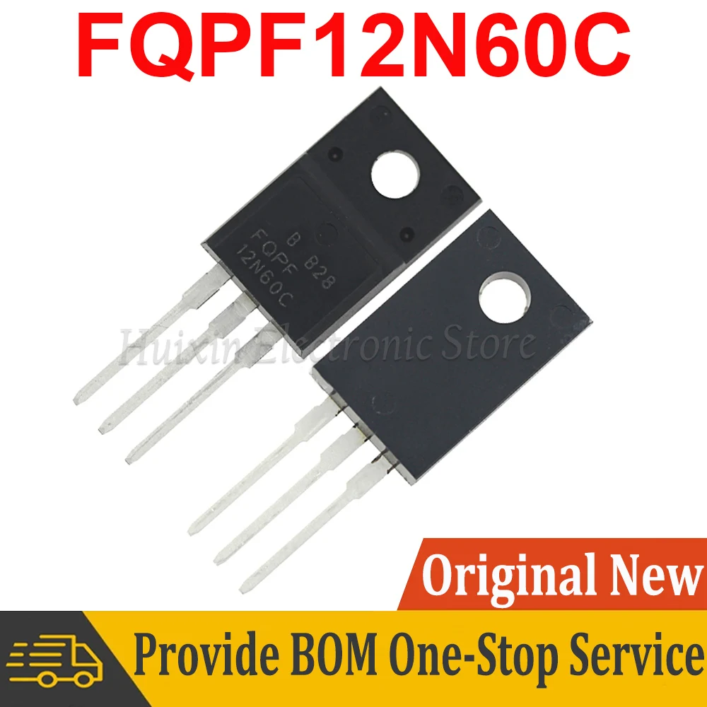 

5pcs FQPF12N60C TO-220 12N60C 12N60 TO220 FQPF12N60 TO-220 MOS FET transistor 12A 600V New and Original IC Chipset