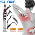 Лазерная акупунктурная ручка с 5 головками, электронная ручка для массажа мышц, массажер для спины, шеи и лица, массажное устройство для облегчения боли, физиотерапия