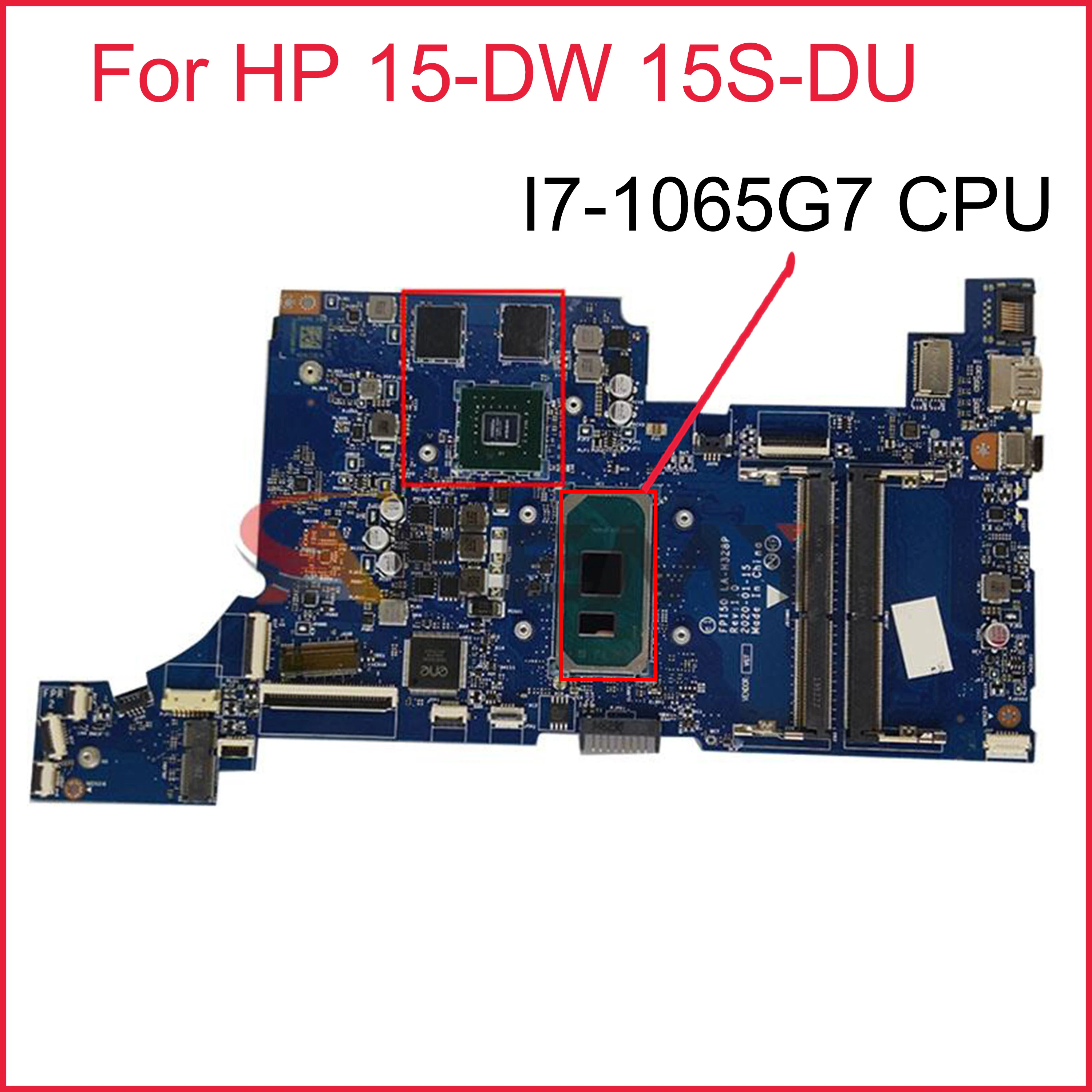 

L86468-601 для HP 15-DW 15S-DU Материнская плата ноутбука FPI50 LA-H328P W/ I7-1065G7 100% протестирована ОК